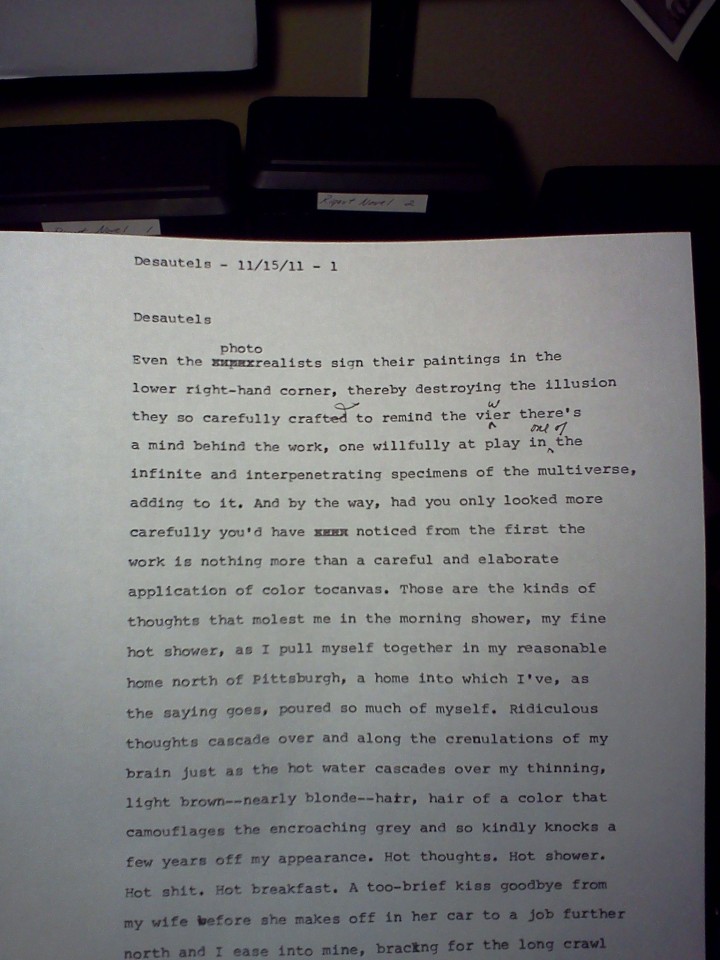 First-draft manuscript page from Desautels chapter of Housebreaking the Muse